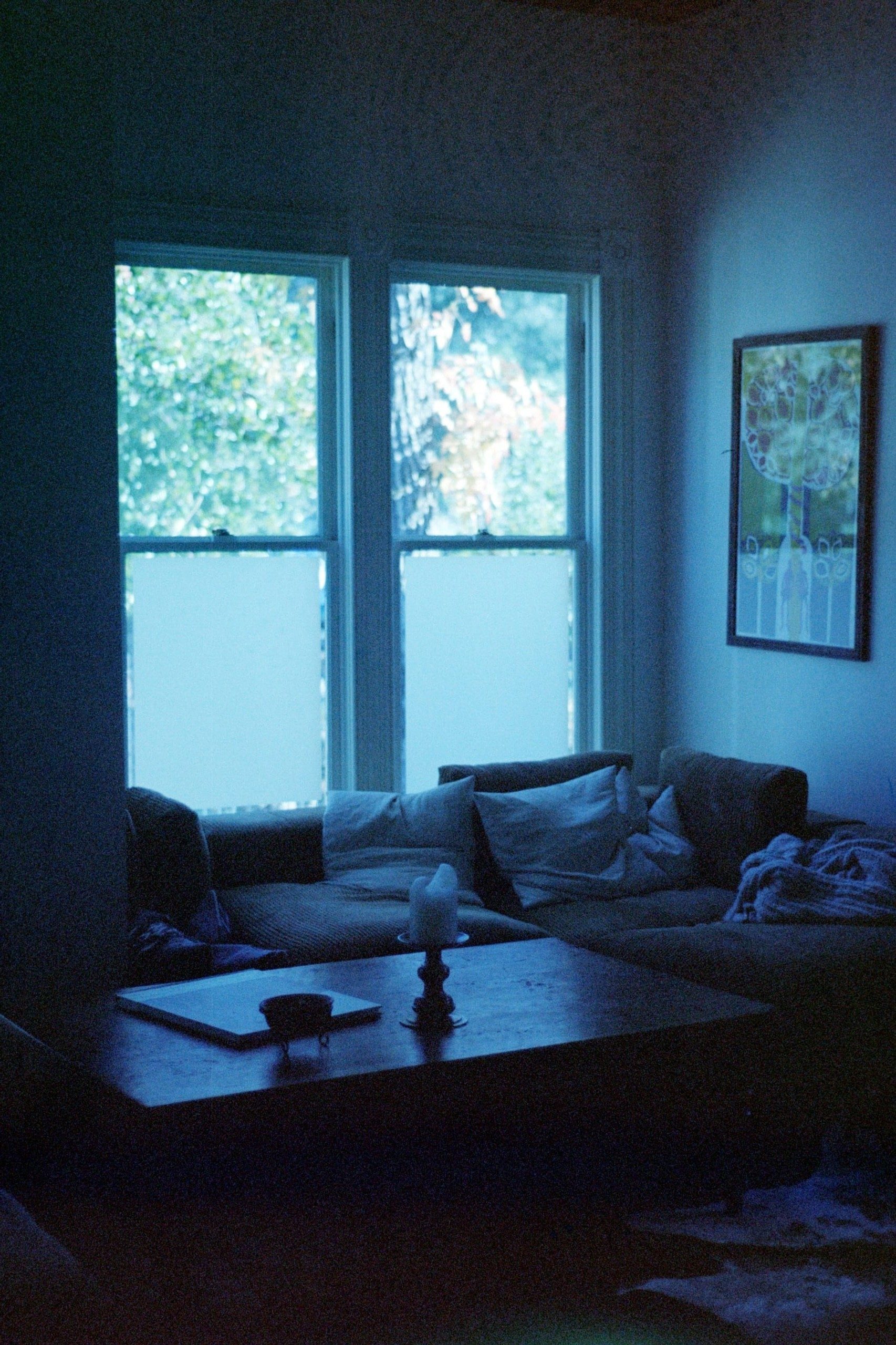 Window, blue cast